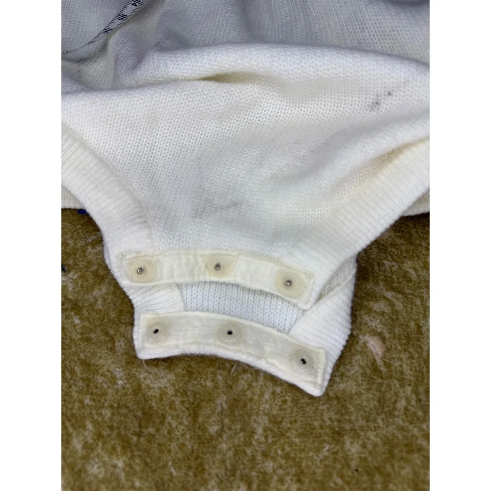 Vintage Cradle Knit‎ Baby 3pc Set Cardigan Suspender Shorts Bonnet Cream White